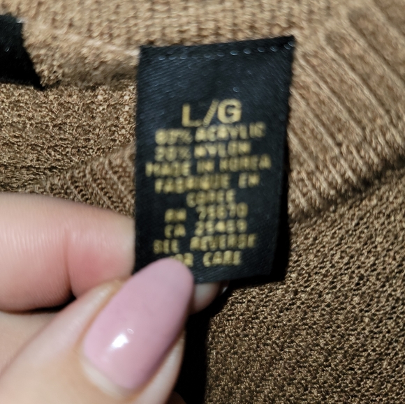 Mens sz L Bachrach EUC Vintage tan brown sweater - Picture 2 of 5